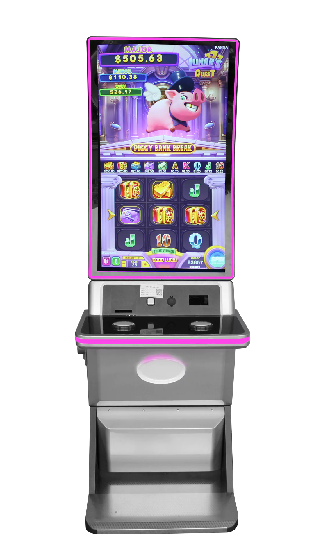 43 inch touch curved screen slot cabinet